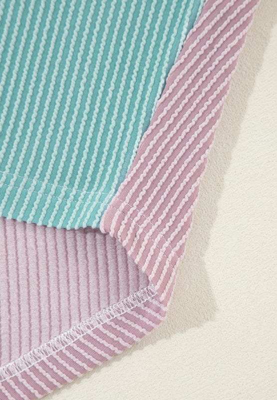 Color Block Corded Button Up Shacket - Trendsi - Flyclothing LLC