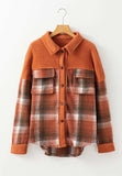 Plaid Button Up Long Sleeve Jacket - Trendsi - Flyclothing LLC