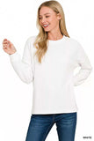Zenana Double Knit Round Neck Long Sleeve Top - Trendsi - Flyclothing LLC