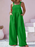 Plus Size Square Neck Wide Leg Overalls - Trendsi - Flyclothing LLC
