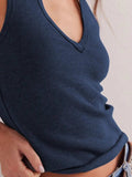 Solid V-Neck Tank - Trendsi - Flyclothing LLC
