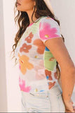 Printed Round Neck Short Sleeve Blouse - Trendsi - Flyclothing LLC