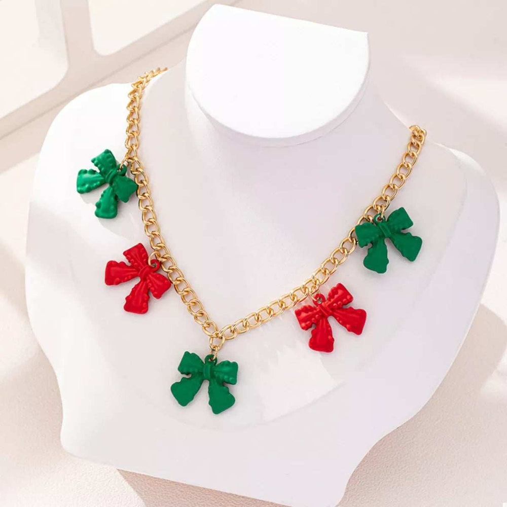 Bow Charm Chain Necklace - Trendsi - Flyclothing LLC