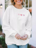 Heart Embroidered Oversized Sweatshirt - Trendsi - Flyclothing LLC