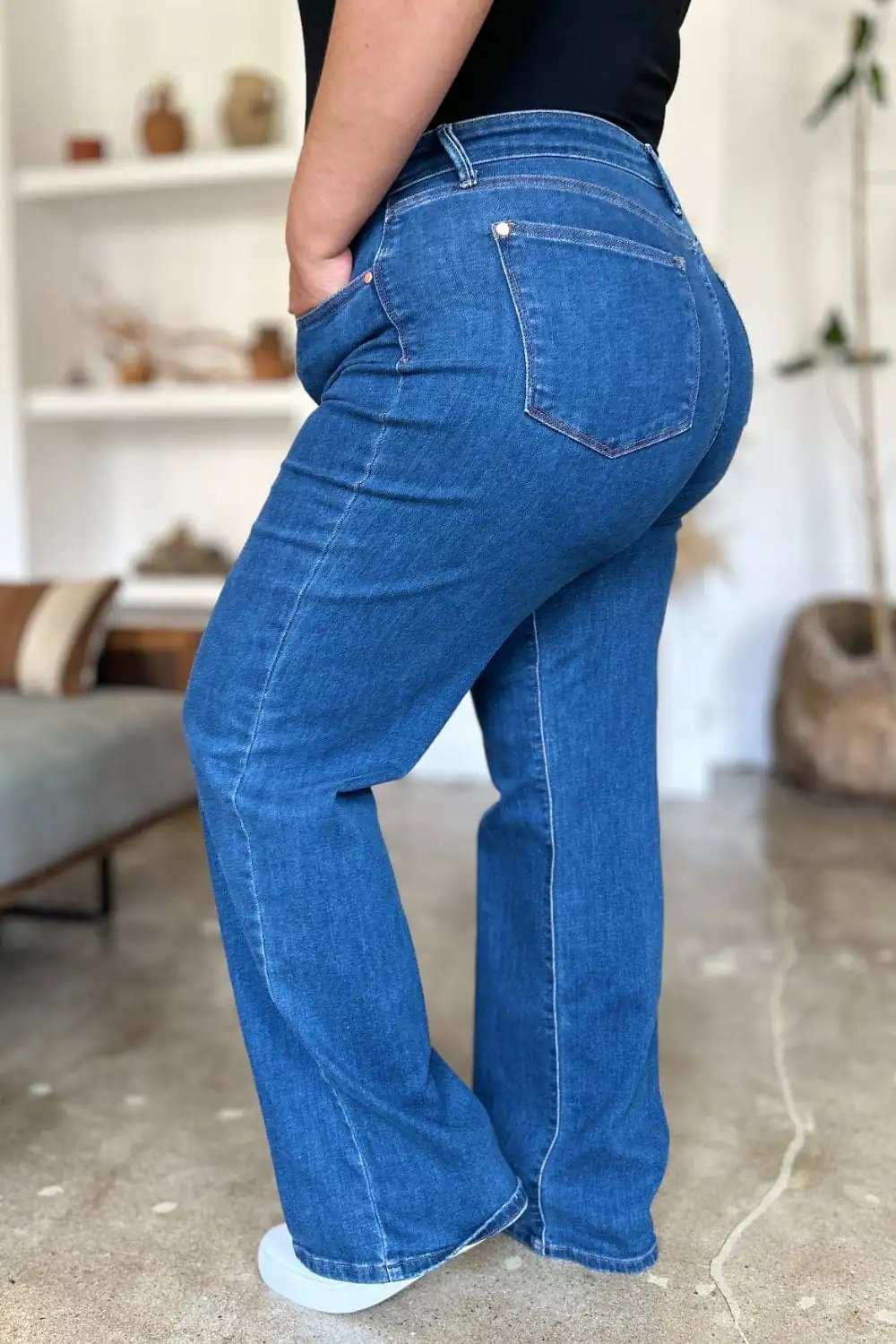 Judy Blue Full Size High Rise Straight Jeans - Trendsi - Flyclothing LLC