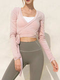 Tied Surplice Long Sleeve Top - Trendsi - Flyclothing LLC
