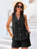 Full Size Button Up Top and Shorts Set - Trendsi - Flyclothing LLC