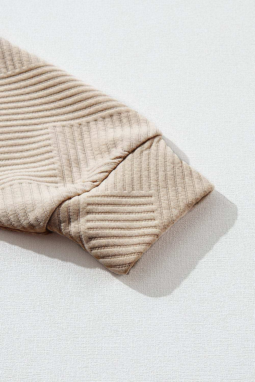 Textured Turtleneck Long Sleeve Sweatshirt - Trendsi - Flyclothing LLC