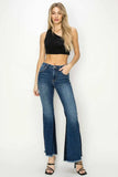 RISEN Full Size High Rise Side Shadow Seam Detail Slit Flare Jeans - Trendsi - Flyclothing LLC