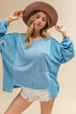 BiBi Oversized Pocket Front Sweatshirt - Trendsi - Flyclothing LLC