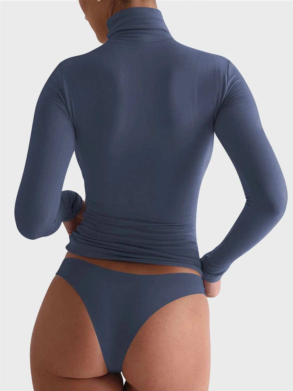 Turtleneck Long Sleeve T-Shirt - Trendsi - Flyclothing LLC