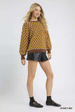 Umgee Abstract Print Crew Neck Sweater - Trendsi - Flyclothing LLC
