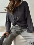 Boat Neck Knit Cover Up with Relaxed Fit - Trendsi - Flyclothing LLC