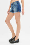 RISEN Full Size Low Rise Frayed Denim Shorts Plus Size - Trendsi - Flyclothing LLC