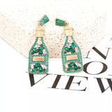 Champagne Bottle Drop Earrings - Trendsi - Flyclothing LLC