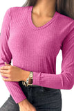 V-Neck Long Sleeve T-Shirt - Trendsi - Flyclothing LLC