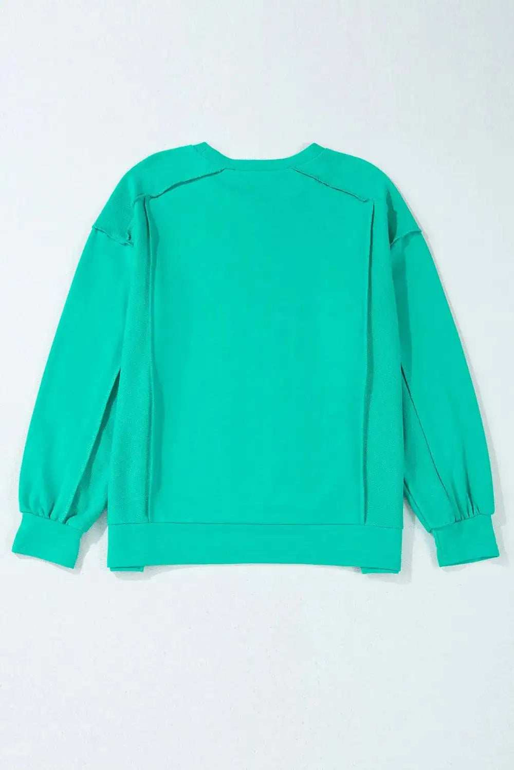 Exposed Seam Round Neck Long Sleeve Sweatshirt - Trendsi - Flyclothing LLC