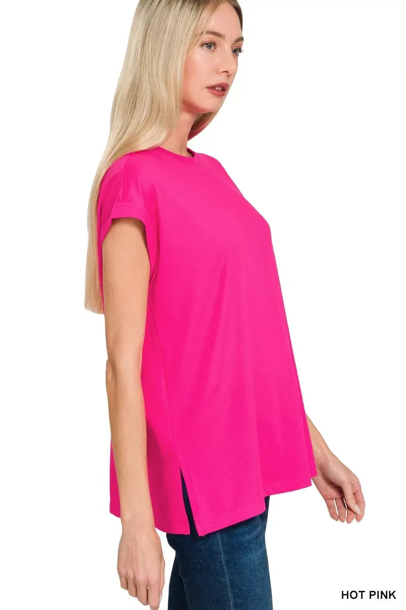 Zenana Brushed Dty Microfiber Top & Biker Shorts - Trendsi - Flyclothing LLC