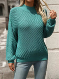 Mock Neck Long Sleeve Sweater - Trendsi - Flyclothing LLC