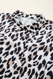 Leopard Print Buttoned 3/4 Sleeve Loose Fit Shirt - Trendsi - Flyclothing LLC
