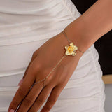 18K Gold-Plated Chain Flower Bracelet - Trendsi - Flyclothing LLC