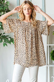 Heimish Full Size Animal Print Flutter Sleeve Blouse - Trendsi - Flyclothing LLC