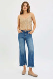 RISEN Full Size Mid Rise Crop Straight Jeans Plus Size - Trendsi - Flyclothing LLC