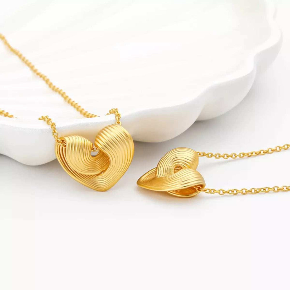 18K Gold-Plated Heart Pendant Necklace - Trendsi - Flyclothing LLC