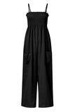 Smocked Spaghetti Strap Wide Leg Jumpsuit - Trendsi - Flyclothing LLC