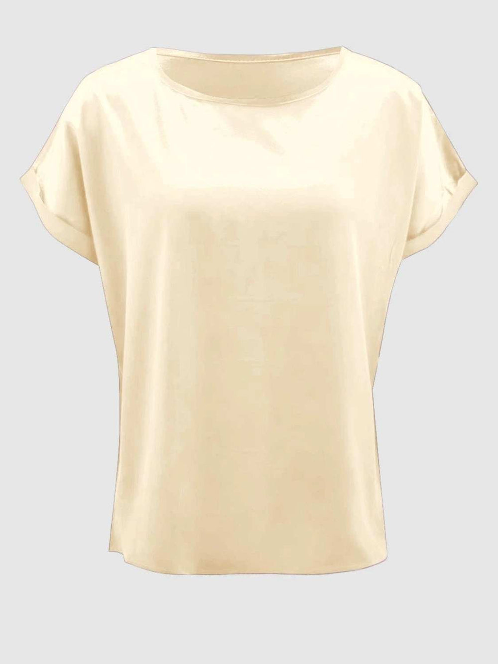 Round Neck Short Sleeve T-Shirt - Trendsi - Flyclothing LLC