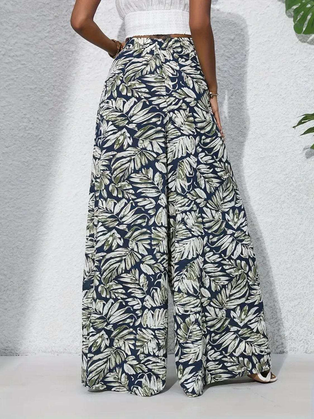 Printed High Waist Wide Leg Pants - Trendsi - Flyclothing LLC