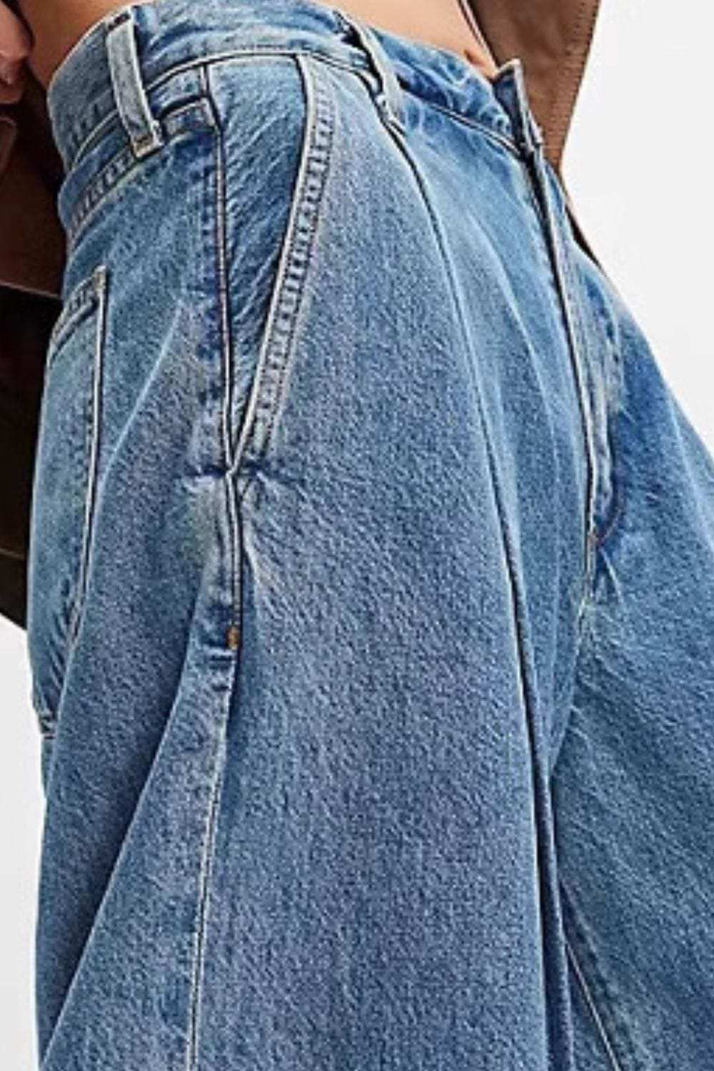 Wide Leg Jeans with Pockets - Trendsi - Flyclothing LLC