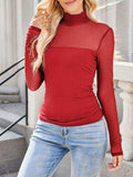 Lovelet Mock Neck Long Sleeve Top - Trendsi - Flyclothing LLC