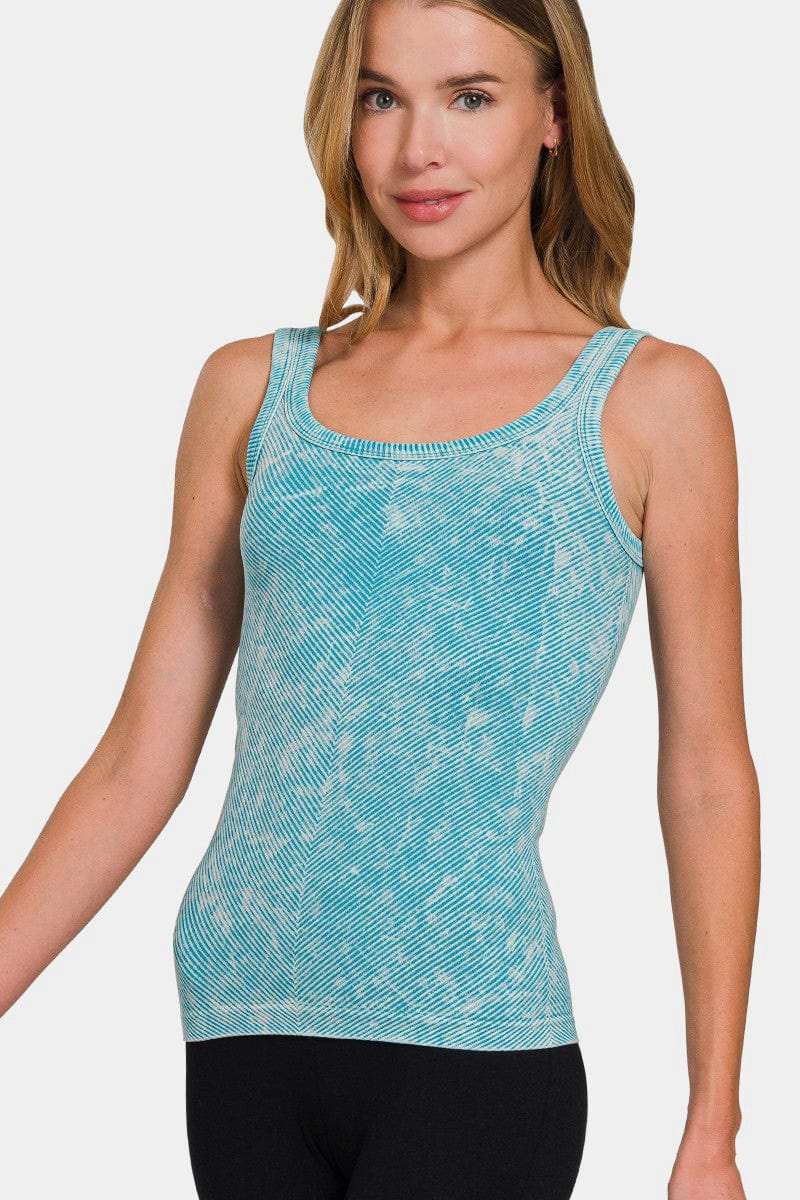 Zenana Ribbed Scoop Neck Tank - Trendsi - Flyclothing LLC