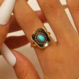 4 Piece Vintage Western Style Bull Head Rings - Trendsi - Flyclothing LLC