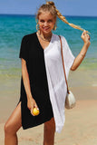 Double Take Openwork Contrast Slit Knit Cover Up - Trendsi - Flyclothing LLC