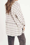Exposed Seam Plaid Collared Neck Long Sleeve Shirt - Trendsi - Flyclothing LLC