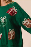 BiBi Sequin Christmas Gift Box Embroideries Pullover - Trendsi - Flyclothing LLC