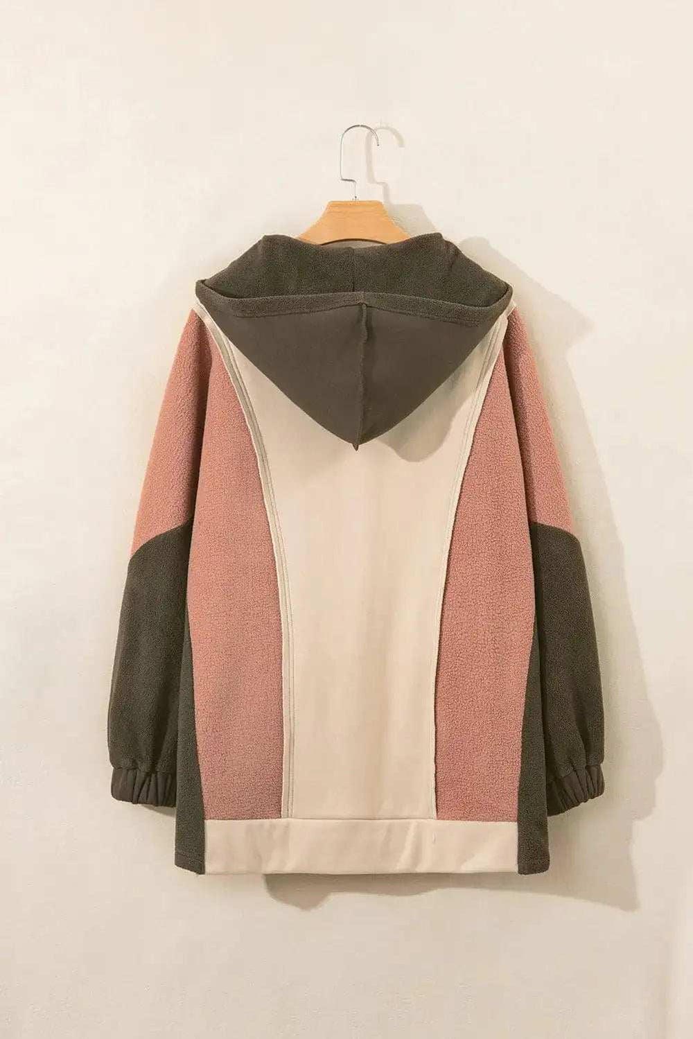 Color Block Long Sleeve Hoodie - Trendsi - Flyclothing LLC