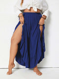 Plus Size Ruffled Wide Leg Pants - Trendsi - Flyclothing LLC