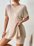 Casual Round Neck T-Shirt and Shorts Set - Trendsi - Flyclothing LLC