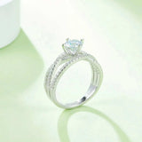 1 Carat Moissanite 925 Sterling Silver Ring - Trendsi - Flyclothing LLC