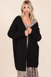 Mittoshop Open Front Long Sleeve Longline Cardigan - Trendsi - Flyclothing LLC