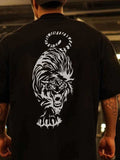 Men's Plus Size Tiger Round Neck Short Sleeve T-Shirt - Trendsi - Flyclothing LLC