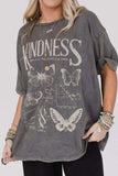 Kindness Butterflies Graphic Mineral Wash Loose Tee - Trendsi - Flyclothing LLC