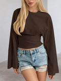 Full Size Long Sleeve Fitted T-Shirt Plus Size - Trendsi - Flyclothing LLC
