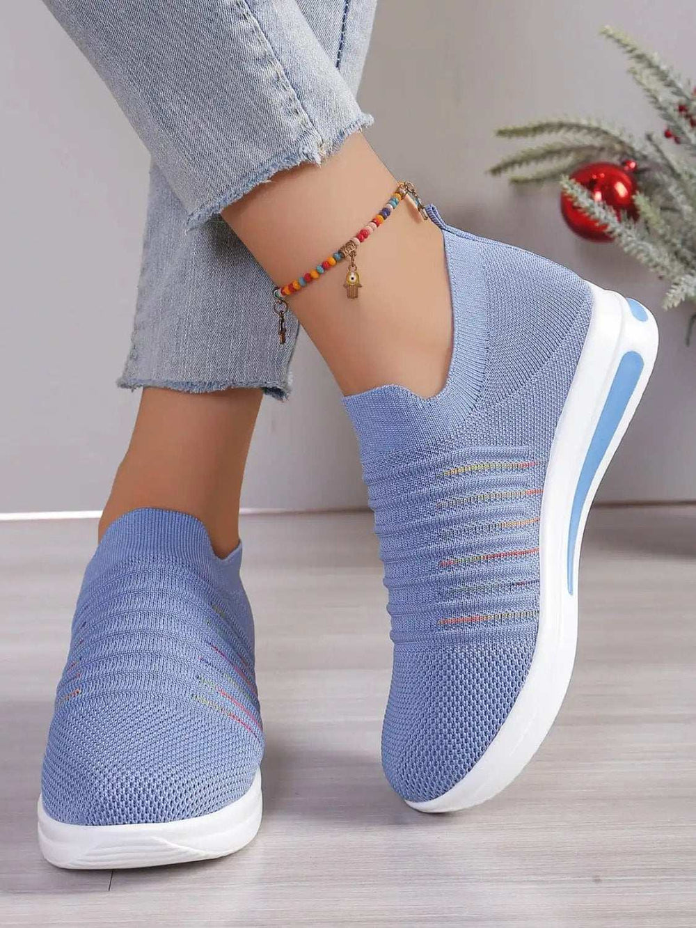 Breathable Mesh Wedge Sneakers - Trendsi - Flyclothing LLC