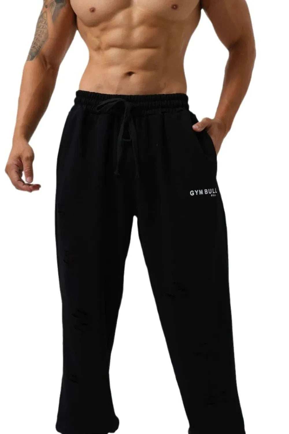 Men's Plus Size Distressed Drawstring Joggers - Trendsi - Flyclothing LLC