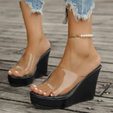 Open Toe Wedge Sandals - Trendsi - Flyclothing LLC