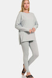 Zenana Full Size Brushed Microfiber Top and Leggings Lounge Set - Trendsi - Flyclothing LLC